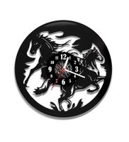 Zegar ścienny z płyty winylowej Konie 76.2