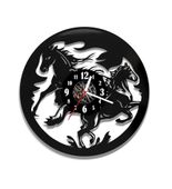 Zegar ścienny z płyty winylowej Konie 76.2