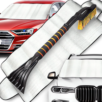 Osłona Mata Na Szybę Alu Antyszronowa 100x200cm + Szczotko Skrobaczka 65cm