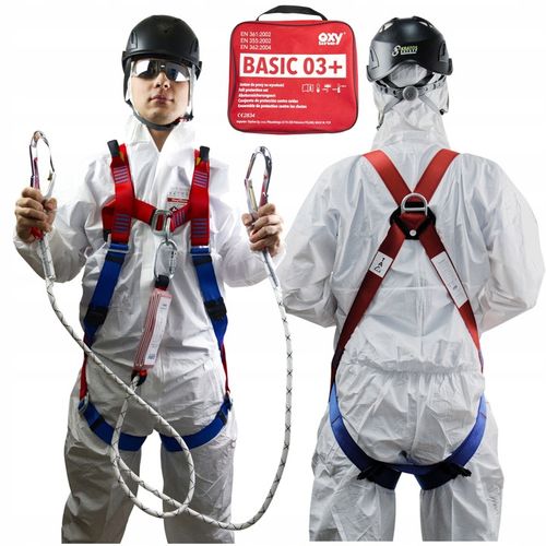 Szelki bezpieczeństwa BHP z AMORTYZATOREM Y - zestaw BASIC + 03 OXYLINE na Arena.pl