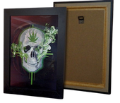 Obraz 3D Trójwymiarowy z Czachą z Ramką Plakat Lentikularny