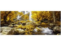 100X40CM JESIENNY WODOSPAD OBRAZ DREWNO