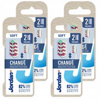 4x JORDAN CHANGE Wymienne KOŃCÓWKI główki do szczoteczek MIĘKKA soft 2 szt.