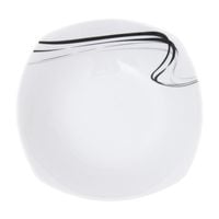 Talerz obiadowy kwadratowy głęboki LILA 22 cm biała porcelana paski