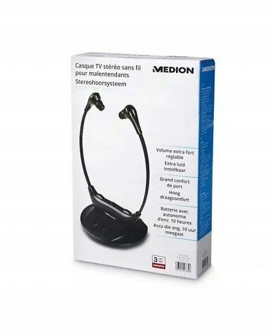 SŁUCHAWKI BEZPRZEWODOWE MEDION LIFE APARAT SŁUCHOWY DO TELEWIZORA BLUETOOTH na Arena.pl