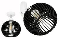 Lampa kinkiet ścienny REGULOWANY BIAŁY LOFT klosz kula 40 Drewno na 1x E27