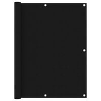 Parawan balkonowy, czarny, 120x500 cm, tkanina Oxford