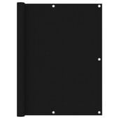 Parawan balkonowy, czarny, 120x500 cm, tkanina Oxford