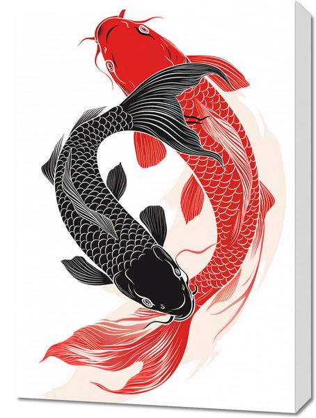 Obraz 50x70cm Yin i Yang Koi zdjęcie 1
