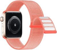 Lobnhot Pasek nylonowy kompatybilny z Apple Watch- Czerwony, 44 mm
