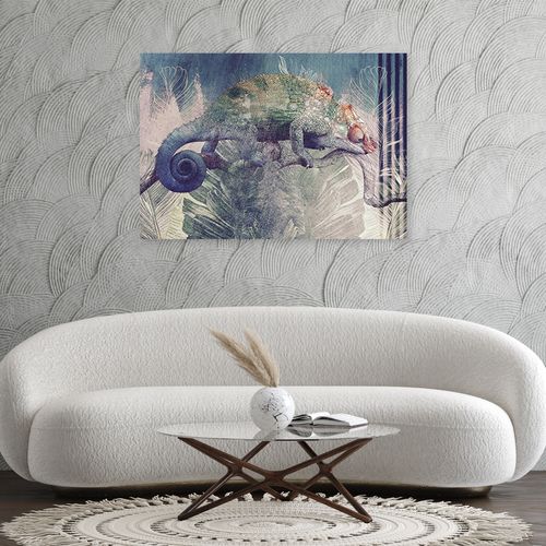 Obraz na płótnie, Kameleon na gałęzi  90x60 90x60 na Arena.pl