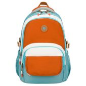 niebiesko-pomarańczowy plecak szkolny z przegrodą na laptopa, odporny