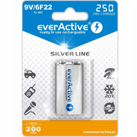 BATERIA AKUMULATOREK NI-MH EVERACTIVE 9V 6F22 250MAH SILVER LINE