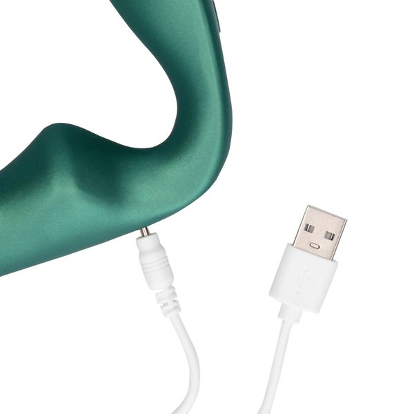 Pointed Vibrating Prostate Massager with Remote Control - Metallic Green zdjęcie 4