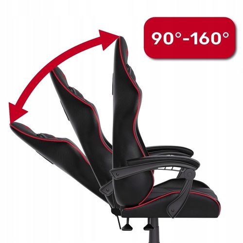 FOTEL GAMINGOWY CYBER CHAIRS SELECT RED - CZARNY - BIUROWY na Arena.pl