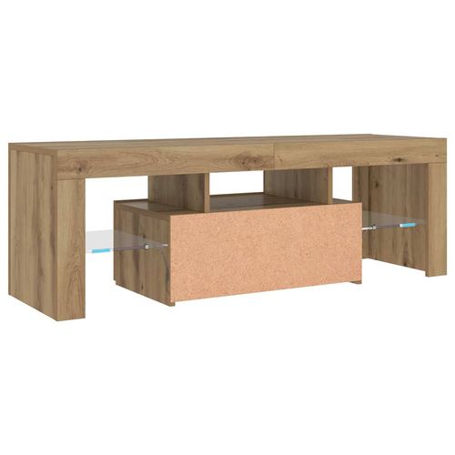 Szafka pod TV z oświetleniem LED, dąb artisan, 120x36,5x40 cm na Arena.pl