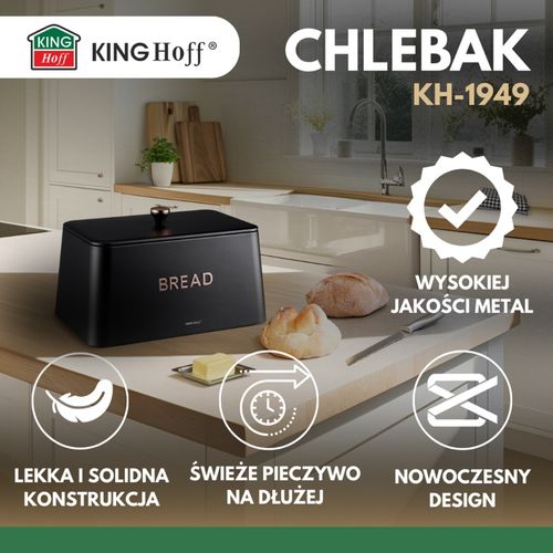 elegancki chlebak stalowy kinghoff kh-1949 czarny na Arena.pl