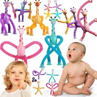 4x rozciągające SENSORYCZNE ŻYRAFKI antystresowe PRZYSSAWKA Rurki Pop Tube