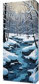 Obraz 30x70cm Rzeka przy Zimowej Porze