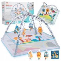 MATA EDUKACYJNA DLA NIEMOWLĄT 0M+ Z PAŁĄKAMI SIATKĄ I ZAWIESZKAMI 76X76 CM