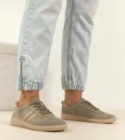 Khaki Skórzane Sneakersy Filippo 40