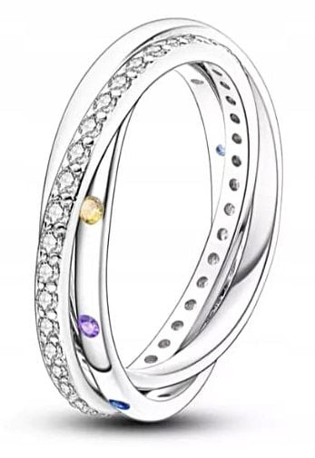 MD srebrny pierścionek 13 kamienie galaktyka S925 zdjęcie 1