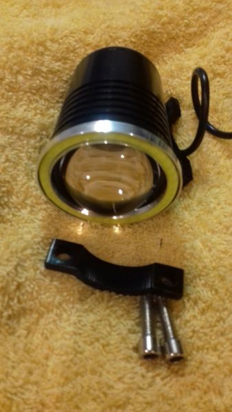 Halogen motocyklowy U4 LED+RING+włącznik czarny zdjęcie 1