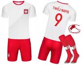Strój piłkarski POLSKA + getry WŁASNY NADRUK - 134