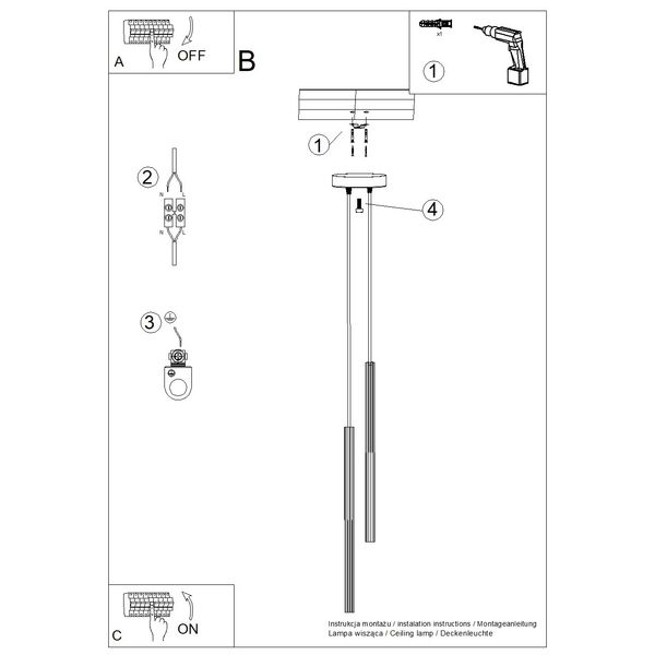 Lampa wisząca ARCHE 2P czarna zdjęcie 11