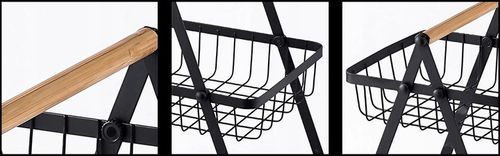 Koszyk TRZYPOZIOMOWY 3 piętrowy na owoce warzywa metalowy czarny Z na Arena.pl