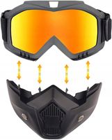GOGLE MOTOCYKLOWE CROS ENDURO OKULARY MASKA QUAD GOKART PAINTBAL 2w1