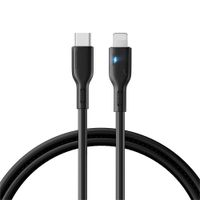 kabel do iphone ze wskaźnikiem led usb-c - lightning 20w 2m czarny