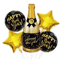 Zestaw balonów na sylwestra z szampanem 5szt