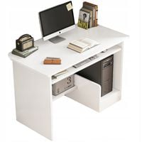 BIURKO KOMPUTEROWE BIAŁE MŁODZIEŻOWE STOLIK NOWOCZESNE Z SZUFLADĄ