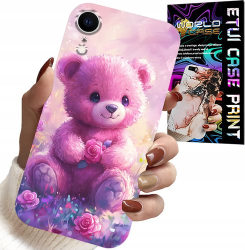ETUI DO IPHONE XR - SŁODKI MIŚ NA RÓŻOWYM TLE, CASE + SZKŁO na Arena.pl