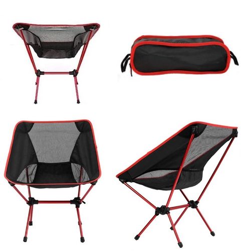 KRZESŁO TURYSTYCZNE SKŁADANE WĘDKARSKIE KEMPINGOWE CZERWONE na Arena.pl