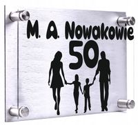 Tabliczka ADRESOWA rodzinna 30x20 dibond plexi + DYSTANSE montażowe