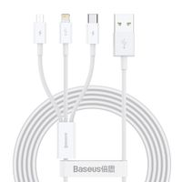 superior 3w1 kabel usb iphone lightning usb-c microusb 3.5 a 1.5 m biały
