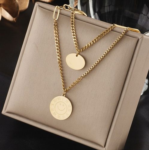 Pozłacany Naszyjnik Stal Chirurgiczna Złoty 18K na Arena.pl