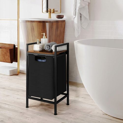 Kosz na pranie z półką INDUSTRIALNY LOFT DREWNIANY 72x50x33 (W010) na Arena.pl