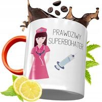 Kubek Pomarańczowy Dla Pielęgniarki Na Prezent Z Nadrukiem Ze Zdjęciem