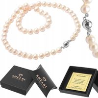 Naszyjnik perły NATURALNE prawdziwe długie perły białe 50 cm z pereł PREZEN