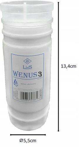 Rewelacyjne wkłady do zniczy Całoroczne Wenus 3 Linis 3dni 15 szt na Arena.pl