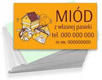 Wizytówki firmowe Foliowane 1000 szt MIÓD Z WŁASNEJ PASIEKI