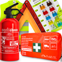 GAŚNICA 1KG OGNIOCHRON APTECZKA KAMIZELKA TRÓJKĄT OSTRZEGAWCZY BEZPIECZNIKI