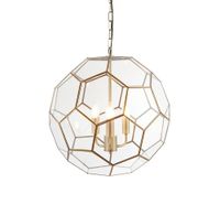 Geometryczna lampa wisząca Miele 73560 Endon szkło metal mosiądz transparentny