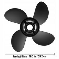 VEVOR Smigło Lodzi 4 Liście odległości 33CM Przystanek Aluminiowy Czarny