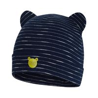 Broel Bento czapka bawełniana dla chłopca na wiosnę uszka granatowa 38-40