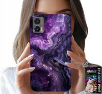 ETUI DO MOTOROLA EDGE 30 NEO - FIOLETOWY MARMUREK MODNE KOBIECE + FOLIA