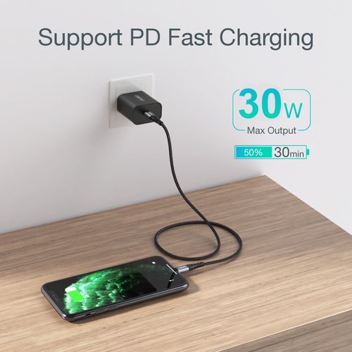 kabel przewód do iphone usb-c - lightning 480mb/s 3a 1.2m - czarny na Arena.pl